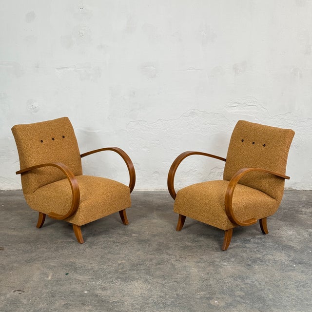 Art Deco H-410 Chairs by Jindřich Halabala for Up Závody, 1930, Set of 2 For Sale - Image 12 of 16