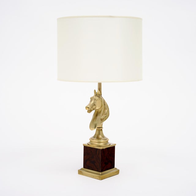 Maison Charles Vintage Brass Table Lamps, Horse Head, Circa 1950 For Sale In Austin - Image 6 of 9