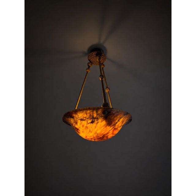 Swedish Grace Alabaster Ceiling Lamp, 1930, in Very Good conditions. Designed 1920 to 1949 Up to 250V (Europe/UK...