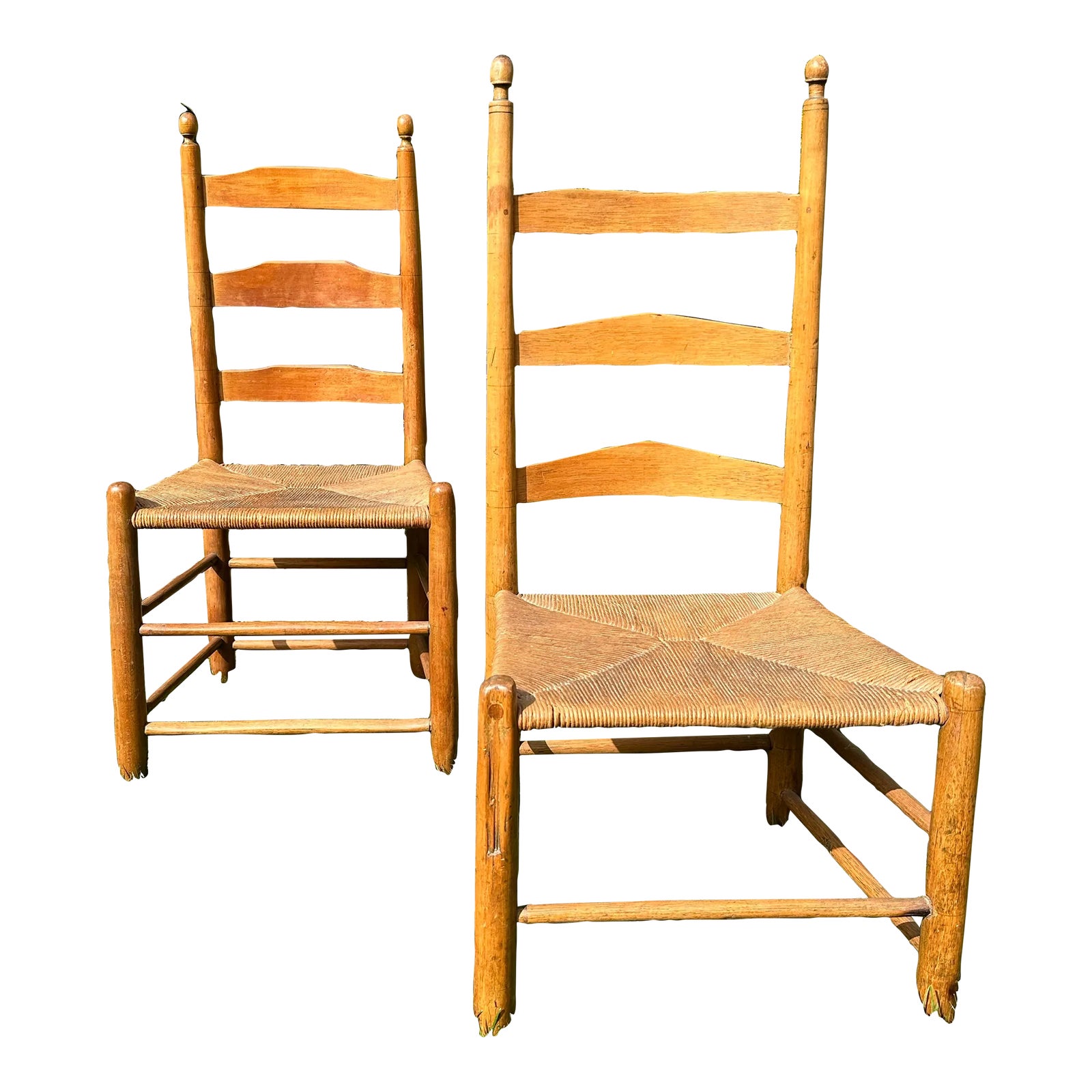 Pair of 19th Century Ladder Back Shaker Chairs Chairish