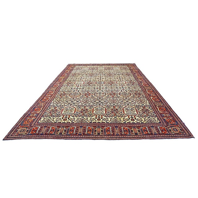 Condition: Antique Circa: 1920s Origin: Persia Design: Joshagan Actual Size: 7.1 X 10.5 Color: Ivory, Red, Navy Content: Wool