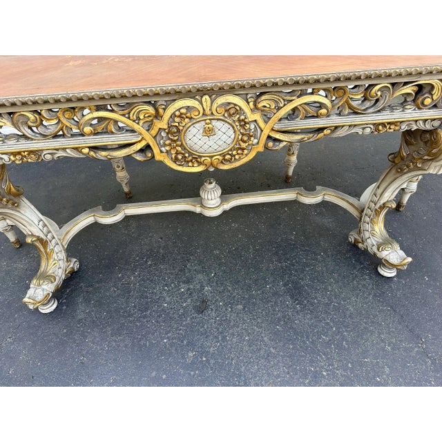Louis XVl Style Gold Gilt Inlaid Flip Top Server For Sale - Image 11 of 12