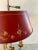 1950s Mid-20th Century Brass Three-Arm Bouillotte Lamp With Red Tole Shade For Sale - Image 5 of 11