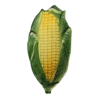 Trompe l'Oeil 1900s Corn on the Cob Small Platter, Portuguese, Earthenware For Sale