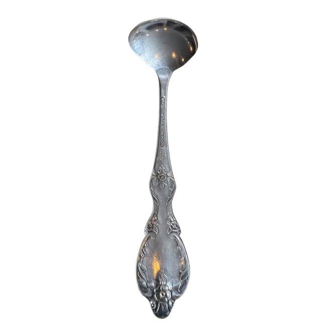 Antique Wm. Rogers Extra Silver Plate "Grand Elegance" Serving Spoon. 8.875" Long. Very good estate condition, some...