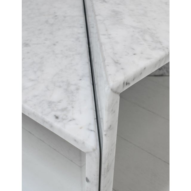 Stone Sectional Triangle Carrara Marble Coffee Tables by Angelo Mangiarotti for Up&Up, Italy, 1970s, Set of 2 For Sale - Image 7 of 18