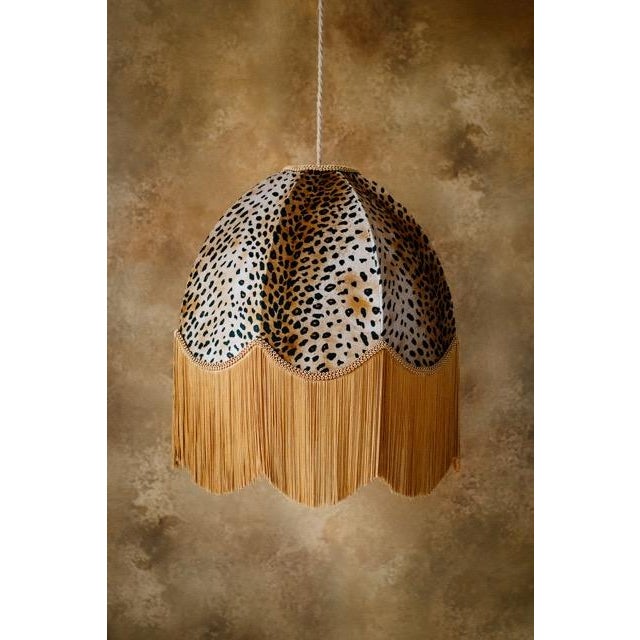 The Barbara Leopard Print Fringed Lampshade - Large For Sale - Image 4 of 7