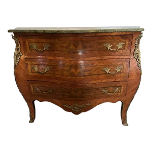 Early 20th Century Louis XV Style Inlaid Mahogany Commode