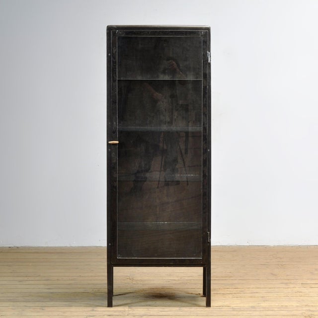Industrial Polished Iron Medicine Cabinet, 1920s For Sale - Image 3 of 11