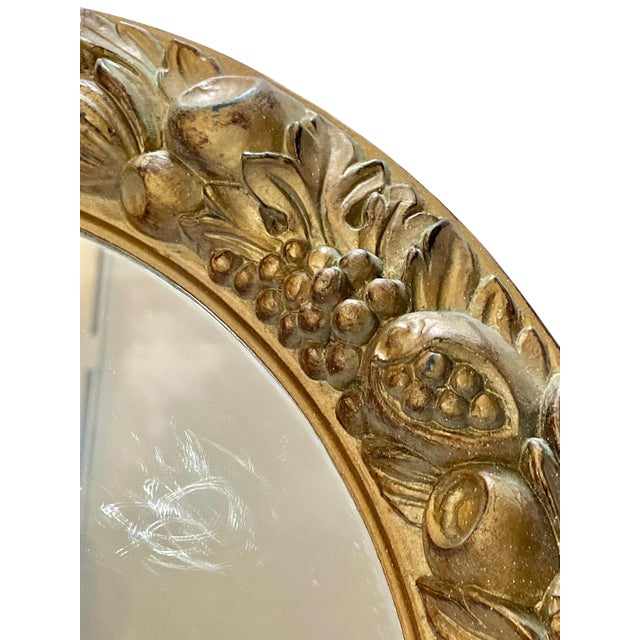 Vintage Italian Gold Resin Circular Mirror For Sale - Image 6 of 16