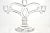 Vintage pair of large heavy sparkling glass three - light candelabras with scroll armatures and large heavy bases. A...