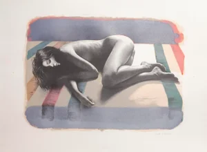 Resting Nude A, Sandu Liberman Lithograph, Signed in Pencil