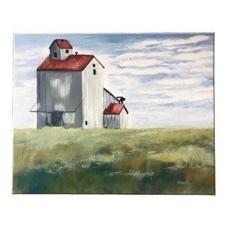 "For the Grain" Contemporary Signed Landscape Painting by Nancy Smith For Sale
