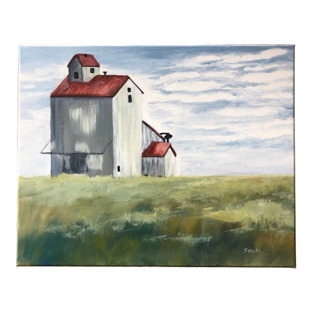 "For the Grain" Contemporary Signed Landscape Painting by Nancy Smith For Sale