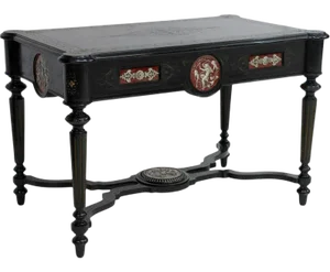 Fine 19th Century French Napoleon III Second Empire Period Ebonized Writing Table