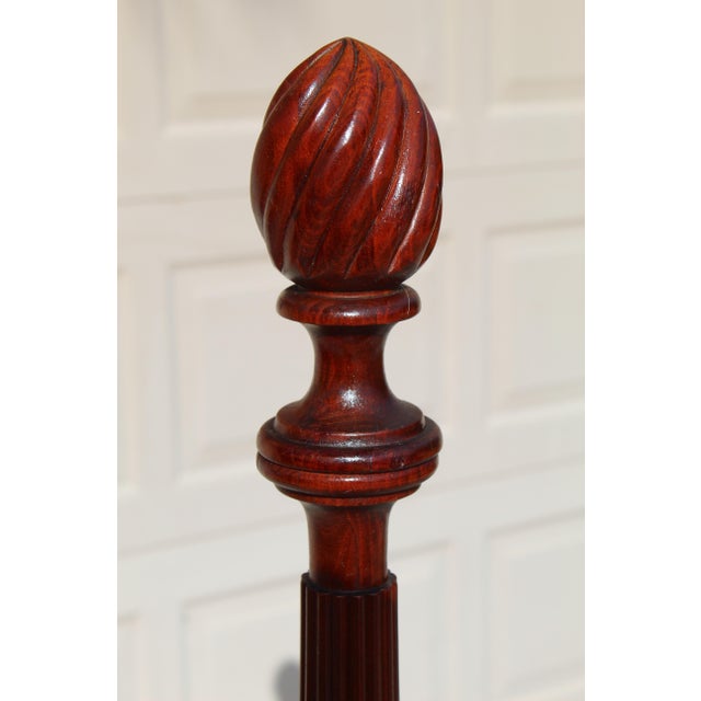 Vintage Solid Mahogany Four Poster Full/Double Bed | Chippendale Inspired | Heirloom Quality With Carved Fluted Columns | 1950s Usa For Sale - Image 9 of 17