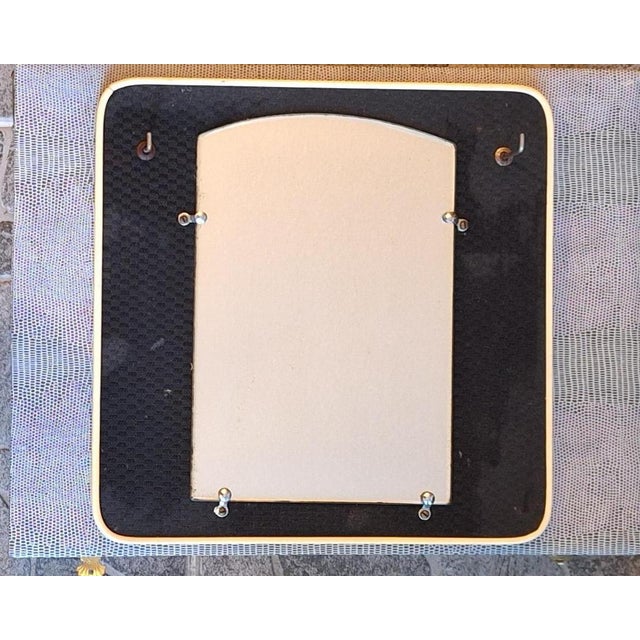 Mid-Century Wardrobe Mirror with Black and White Vinyl Back Panel and Beveled Edge, 1950s For Sale - Image 6 of 6