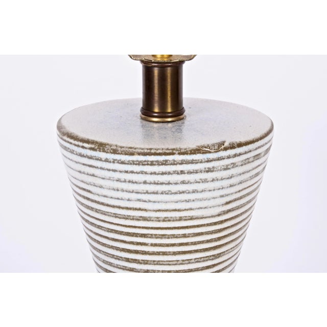 Design Technics 1950s Tall Lee Rosen for Design Technics Banded Drip Glaze Ceramic Lamp For Sale - Image 4 of 7