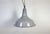 Industrial grey enamel factory pendant light made by benjamin in united kingdom during the 1960s. White enamel inside the...