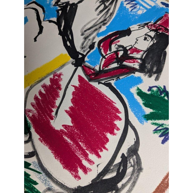 1960s Pablo Picasso, The Knight Girl (Jacqueline Riding), 1961, Lithographs in Color, Set of 2 For Sale - Image 5 of 13
