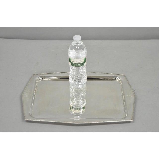 Vintage Sheffield Adam Period Reproduction Silver Plated Trinket Dish Bar Tray Platter with Illegible Monogram. Circa Mid...