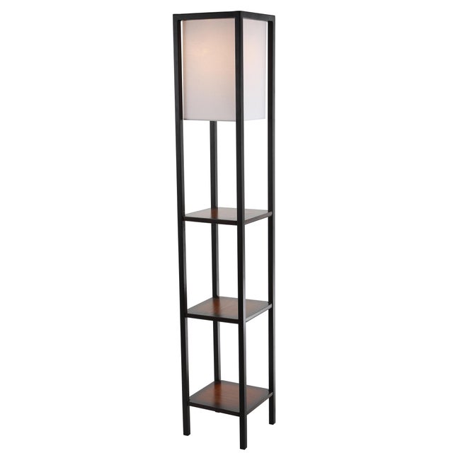 Shelf Floor Lamp Cherry & Black Chairish