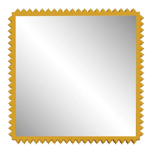 Fleur Home Carnival Muses Square Mirror in Gold Leaf, 24.5x24.5 For Sale