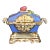 19th Century French Porcelain Double Inkstand in Rococo Revival Style, Blue & Gilt For Sale