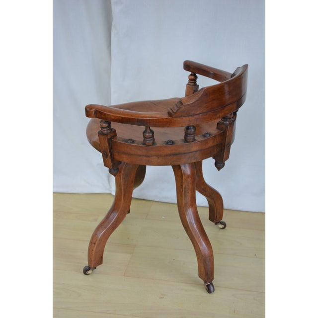 Aesthetic Movement Walnut Swivel Desk Chair, England, 1880s For Sale - Image 9 of 18