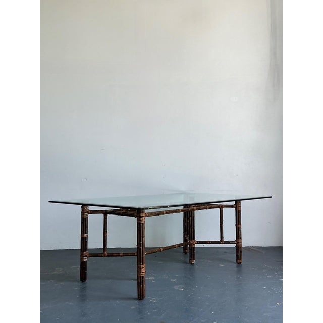 Vintage McGuire Rattan and Glass Dining Table For Sale - Image 18 of 18