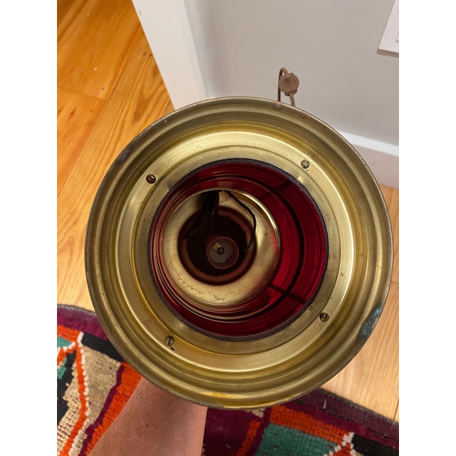 1940s Brass Nautical Ship Lantern Table Lamps - a Pair For Sale - Image 4 of 11