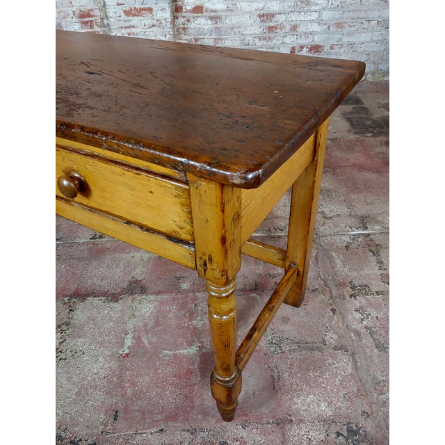 19th Century Rustic Pine Farm Console Table Chairish