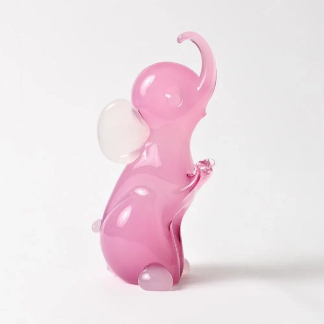 Pink Alabastro Glass Elephant Figurine attributed to Archimede Seguso, 1950s For Sale - Image 13 of 13