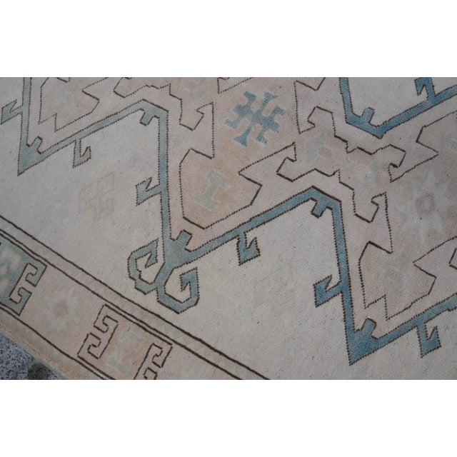 Textile Geometric Vintage Natural Oushak Carpet For Sale - Image 7 of 11