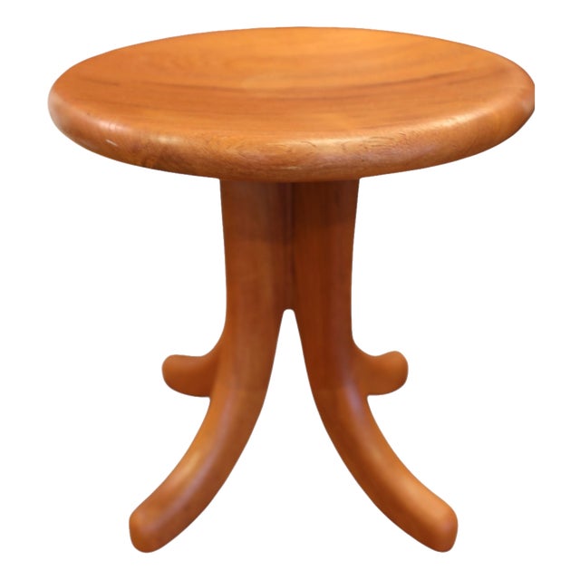 Sculptural Stool in Teak with Bowl Seat from Dyrlund, Denmark, 1960s For Sale