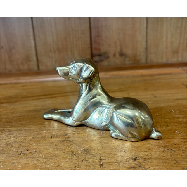 Mid 20th Century Vintage English Brass Dog Figure For Sale - Image 5 of 6