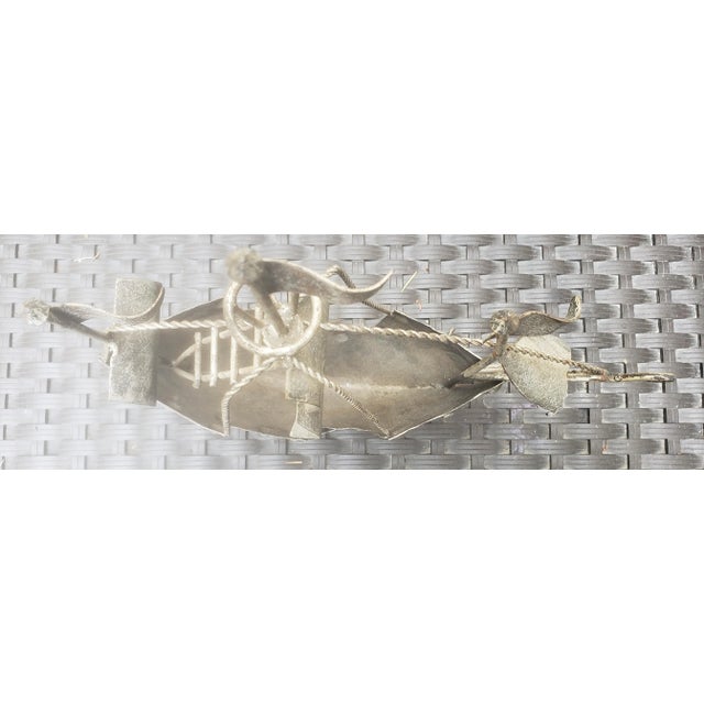 Metal Hand Forged Iron Decorative Sailing Ships - a Pair For Sale - Image 7 of 10