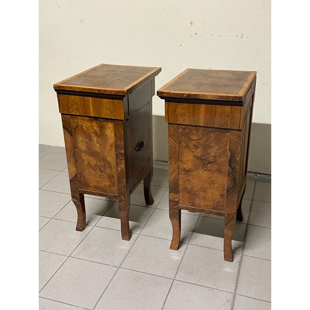 Large Art Deco Italian Bedside Tables, 1930s, Set of 2 For Sale - Image 12 of 18