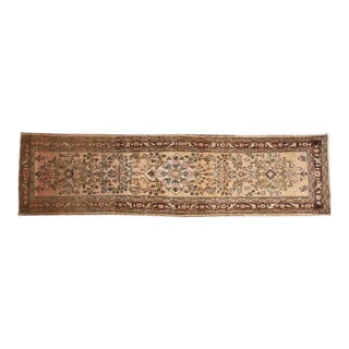 Vintage Distressed Bibikabad Rug Runner - 2'9" x 10'3" For Sale