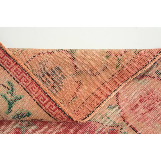 1970s Vintage Turkish Handmade Wool Cotton Red Area Rug For Sale - Image 11 of 12