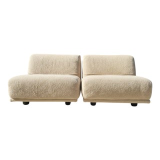 Vintage Lounge Chairs by Giovanni Offredi for Saporiti Italia, 1970s, Set of 2 For Sale