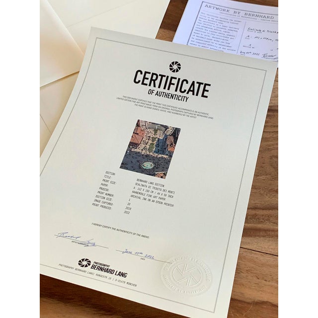 Not Yet Made - Made To Order "Scalinata DI Trinita Dei Monti" Contemporary Limited Edition Fine Art Photograph Print by Bernhard Lang For Sale - Image 5 of 5