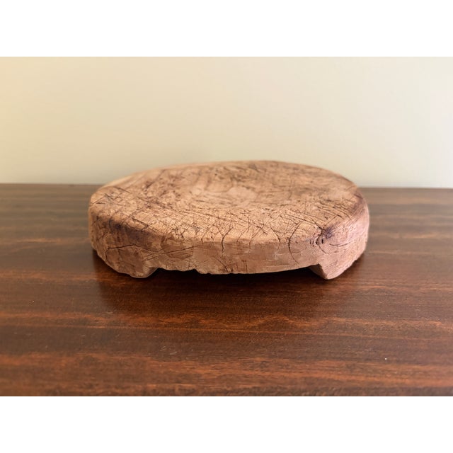 Late 19th Century Primitive Round Wooden Cutting Board With Timeworn Patina For Sale - Image 9 of 14