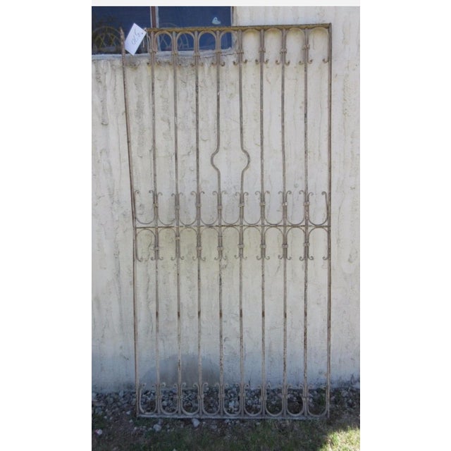 Metal Antique Victorian Iron Gate Window Garden Fence Architectural Salvage Door #370 For Sale - Image 7 of 7