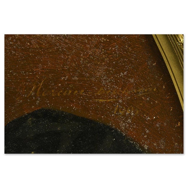 Moreau Deschamps, Portraits of a Belgian Couple, 1905, Oil on Canvases, Framed, Set of 2 For Sale - Image 14 of 15