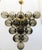Italian chandelier with smoky Murano glass globes hand blown with bubbles inside the glass using Bollicine technique,...