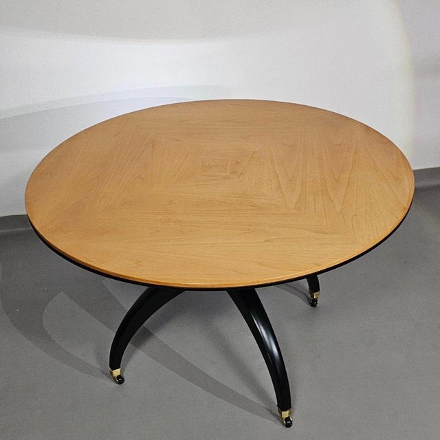 Wood Circular Table by Centro Ricerche for Giorgetti, 1980s For Sale - Image 7 of 12