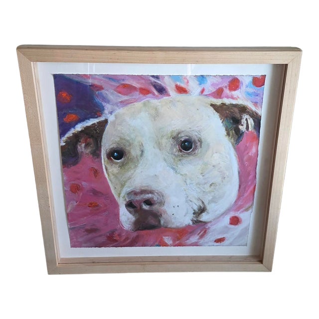 Original Dog Portrait Pastel For Sale