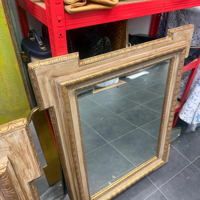 A Pair of Neoclassical Italian Wall Mirrors in Pickled and Gilded Wood. For Sale - Image 13 of 15