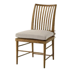 Oak Slatted Back Dining Chair - Light Oak